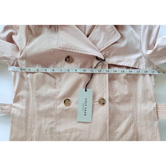 NWT Cole Haan Signature Women's Hooded Double Breasted Trench Coat in Petal M - Picture 13 of 15